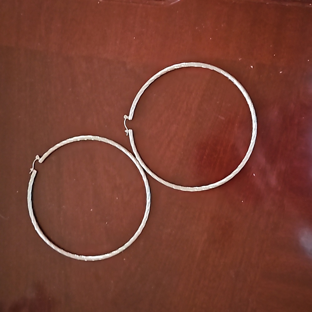 STERLING SILVER HOOP..4..INCHES